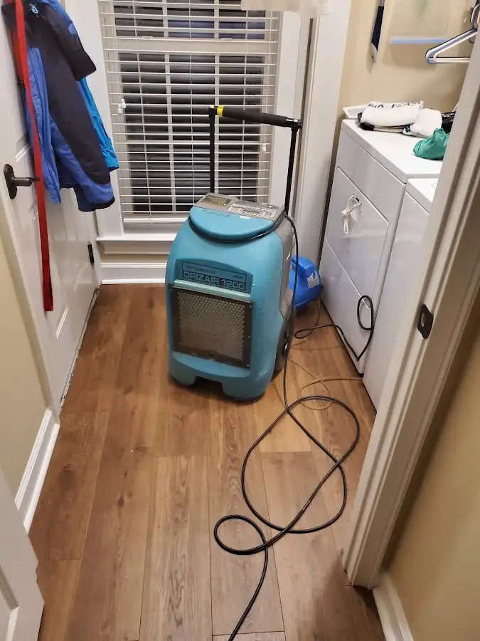 Commercial dehumidifier deployed for Flood Damage Cleanup in West York